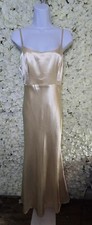 LULUS Make You Shine Champagne Satin Mermaid Maxi Dress Size LG , Hot Mama