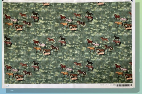 Dogwood Denim Fabric 28" x 18" Imperial Fat Quarter: Elegant Horses Grass Field - Picture 16 of 24