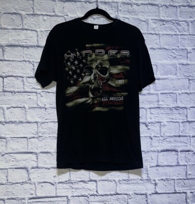 Hinder Shirt Double Sided Black All American Nightmare Rock Band Tee Tour Merch