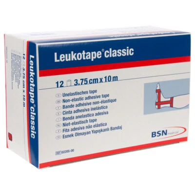 BSN Leukotape Classic, Sport Tape, Tape Verband, 10 m x 3,75 cm, 12 Stück, rot - Bild 1 von 4