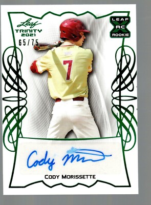 2021 Leaf Trinity Autographs Green #BA-CM1 Cody Morissette 65/75