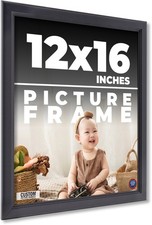 12x16 Frame Black Picture Frame Modern Photo Frame UV Acrylic, Acid Free Backer
