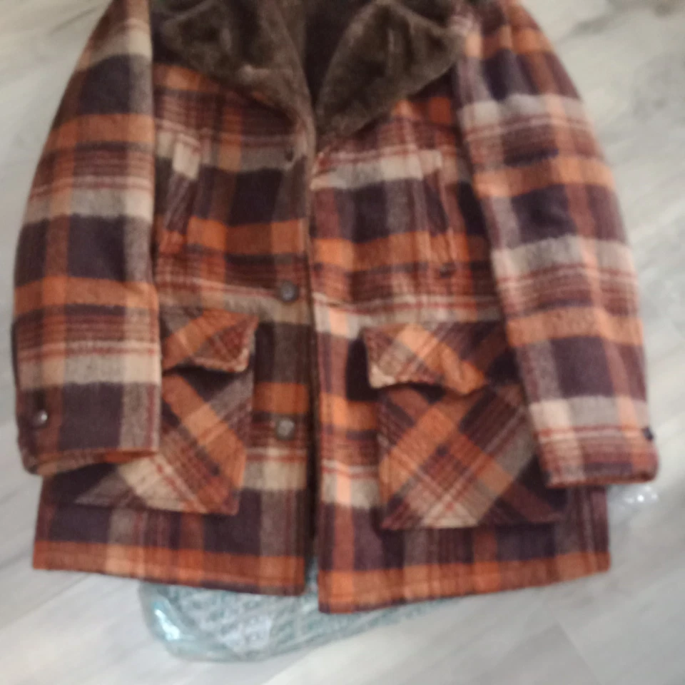 Винтажный 60-х 70-х Towncraft куртка траншея бушлат клетку искусственного меха сутенер мод мужской средний - Изображение 4 из 4
