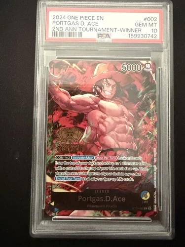 Portgas.D.Ace (2nd Anniversary Tournament) ST13-002 One Piece Promo Card PSA 10