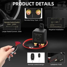 Remote Control Battery Cutoff Switch Set Kill Switch for Automotive