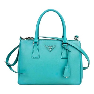 New Prada Galleria Saffiano Lux Leather Small Tote Handbag Giada Teal 