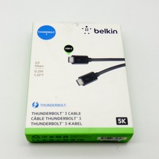 Belkin F2CD082ds0.5MBK 1.5ft Thunderbolt 3 USB-C to USB-C 60W Cable