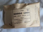 WWII Army Bausch & Lomb Optical goggle lenses NOS clear 1 pair AN-DD-L-236