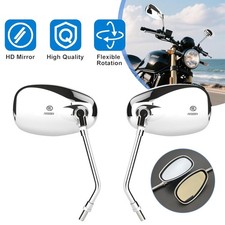 Motorcycle Rearview Mirrors 10mm Chrome Motorbike Side Mirrors Handlebar Mirrors