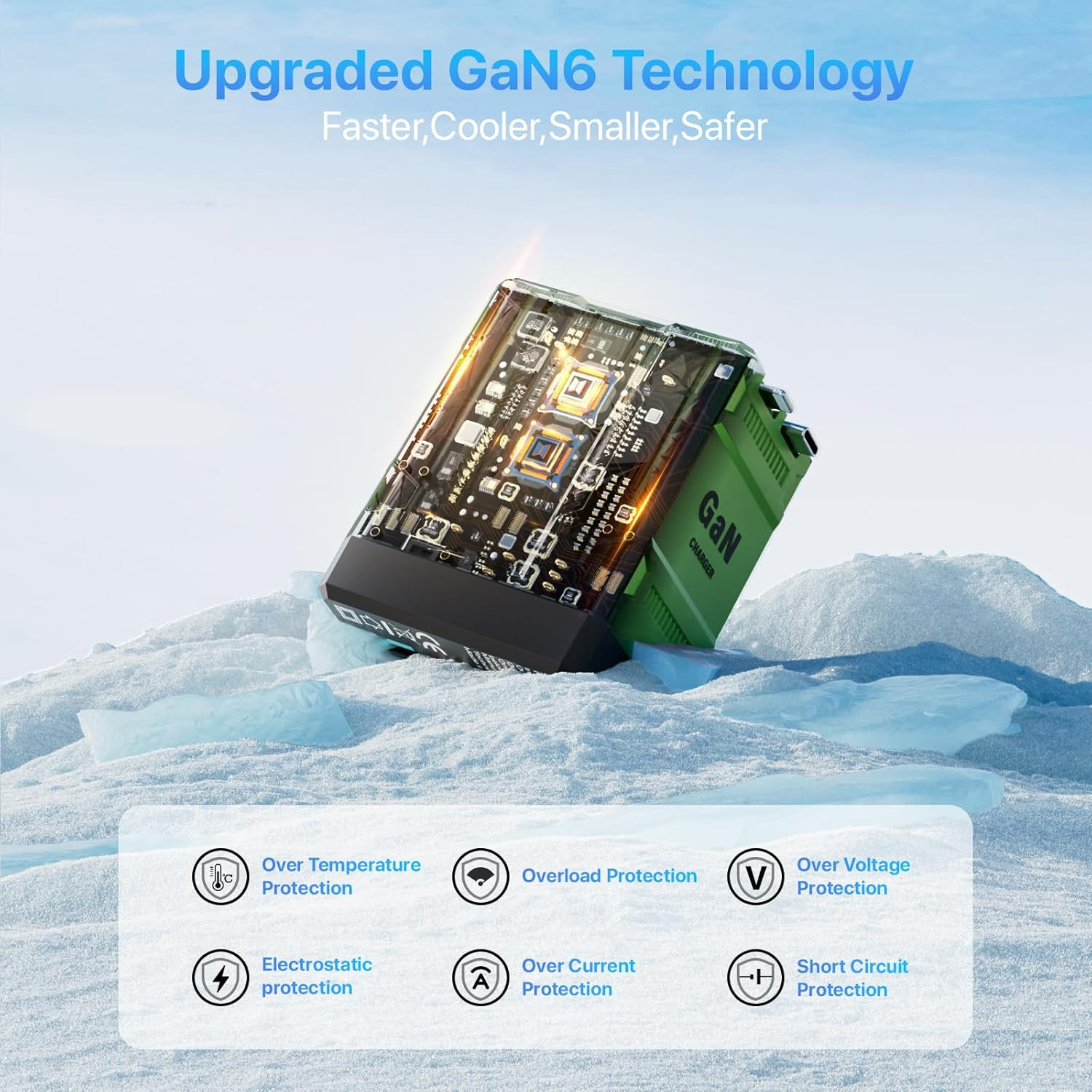 2 in 1 Retractable Gan Wall Charger with Dual Cables, Fast Charging 45W Retracta