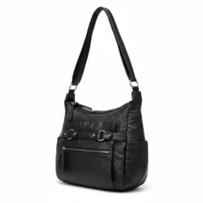Bueno Black Faux Leather Crossbody Bag