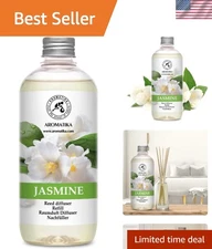Jasmine Reed Diffuser Refill - 17 Fl Oz of Natural Essential Oil for Spa & Home