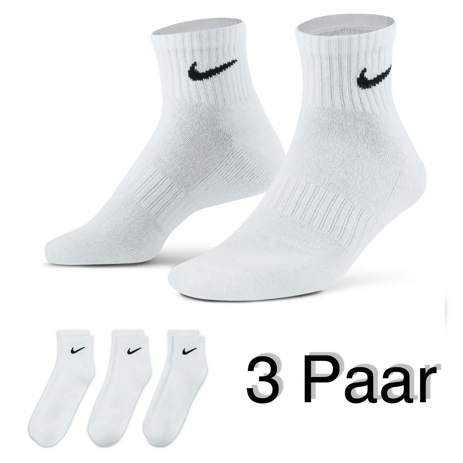 3X Nike Everyday Men's Cushioned Crew Socks Sport Tennis 46 47 48 49 50
