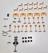 Lot of 46 Road Signs HO Scale Signs Model Train Track Railroad Railway Vintage