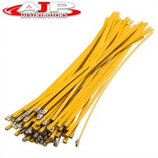 100pc 12 Stainless Steel Orange Self Locking Cable Zip Ties Catback Header Wrap 100pc 12 Stainless Steel Orange Self Locking Cable Zip Ties Catback Header Wrap