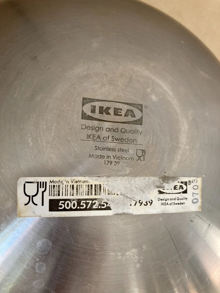 IKEA Ensemble De 3 Bols À Salade En Acier Inoxydable Bol À Fruits Snack Bol Rond - Photo 4/4