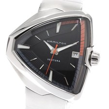 Hamilton Ventura Elvis80 Quartz Men's Watch 42mm SS Black Dial Box & Warranty