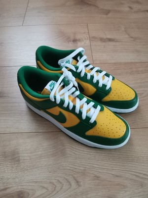 nike dunk retro low brazil colorway green yellow 12us/46eu new with tags and box