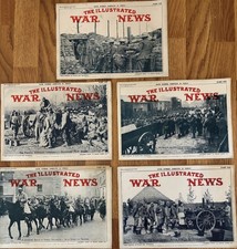5 EDITIONS - THE ILLUSTRATED WAR NEWS - THE GREAT WAR PERIOD IN PHOTOS