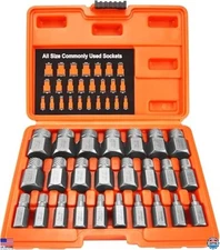 25Pcs Screw Extractor Set, Heavy Duty Bolt Remover, Chrome Moly Steel Tools