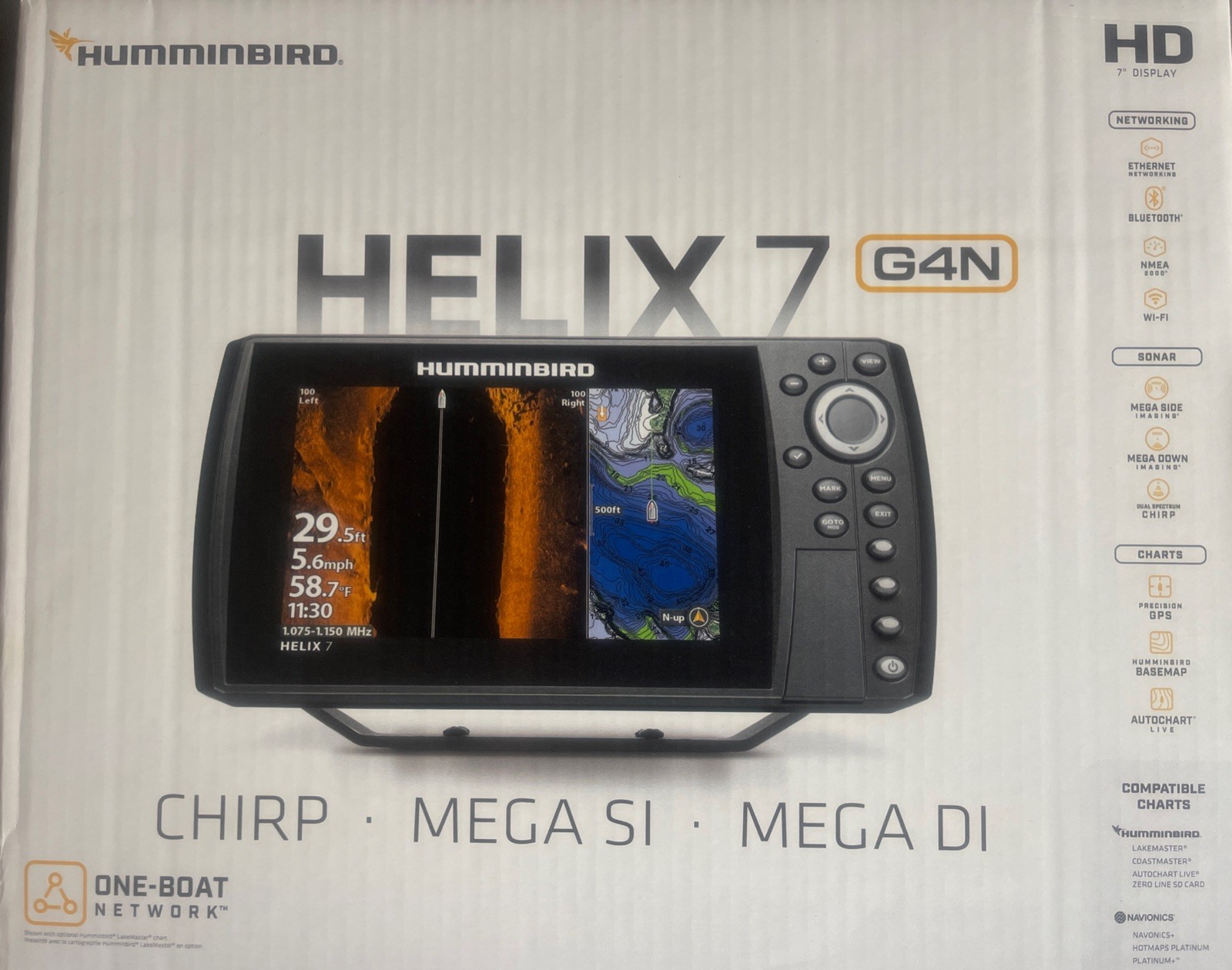 Humminbird Helix 7 Mega Si CHIRP GPS G4N Fishfinder Chartplotter 411940-1
