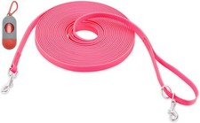 Waterproof Long Leash for Dogs Training 16FT/30FT/50FT, Dog 30FT, Pink