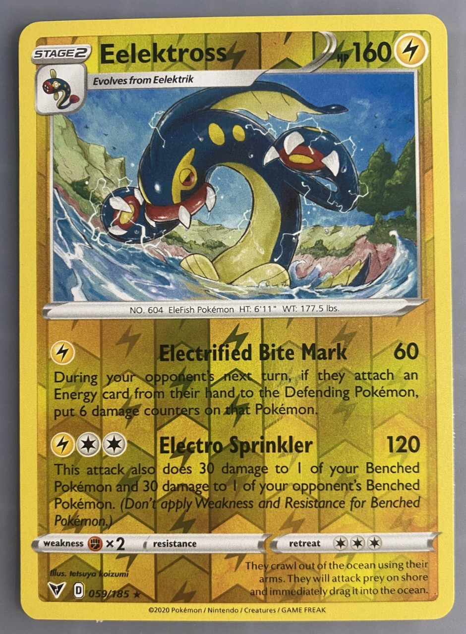 Pokemon TCG Eelektross 059/185 Reverse Holo Rare Vivid Voltage 2020 NM/M English