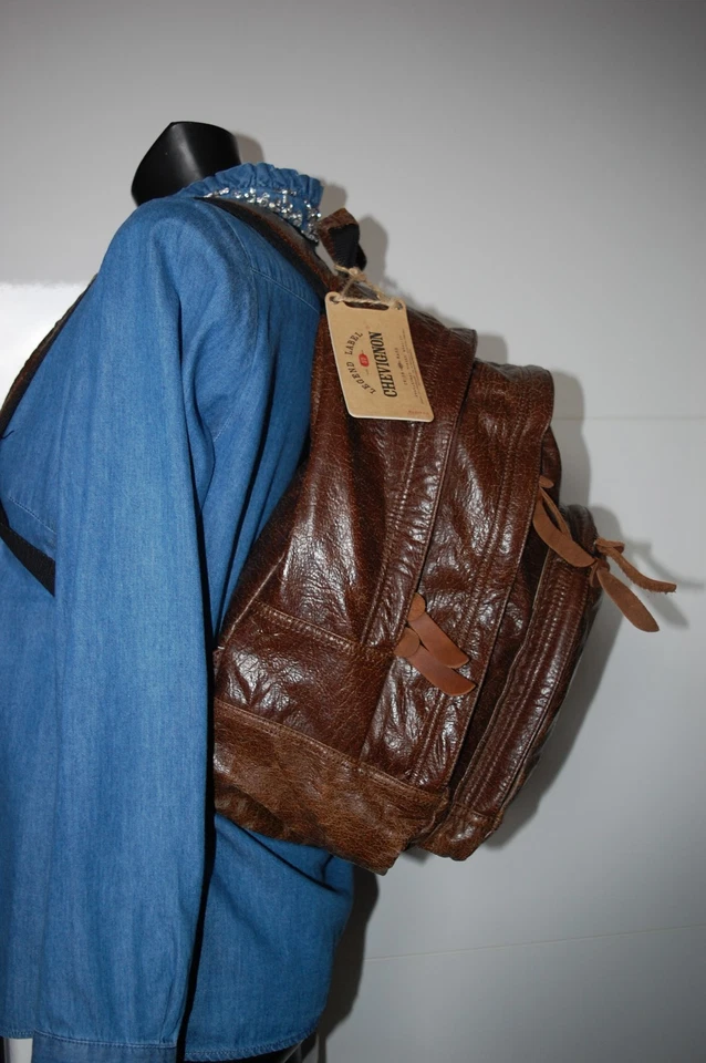 CHEVIGNON Leder in Vintage Style großer Rucksack mit 3 Fächer