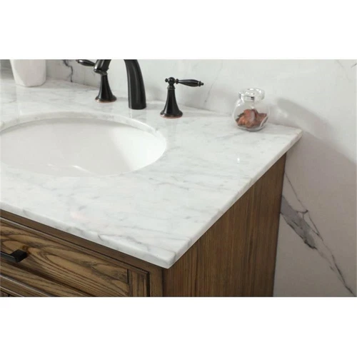 Elegant Decor Americana 72" Aluminum Alloy Double Bathroom Vanity in Driftwood - Picture 4 of 8