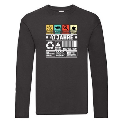 47. Geburtstag | 47 Jahre | Humor | Limited Edition Long Sleeve Schwarz