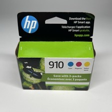 Genuine HP 910 Ink Cartridges Cyan Magenta Yellow expired 05/2026