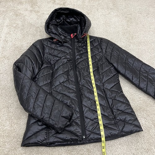 Tek Gear Warm Tek Hooded Quilted Puffer Jacket Coat Black Women’s Size Large - Picture 17 of 22