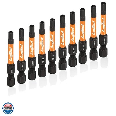 4mm S2 Steel Impact Hex Head Allen Wrench Drill Bits Set, 10pcs, 2'' Long with...