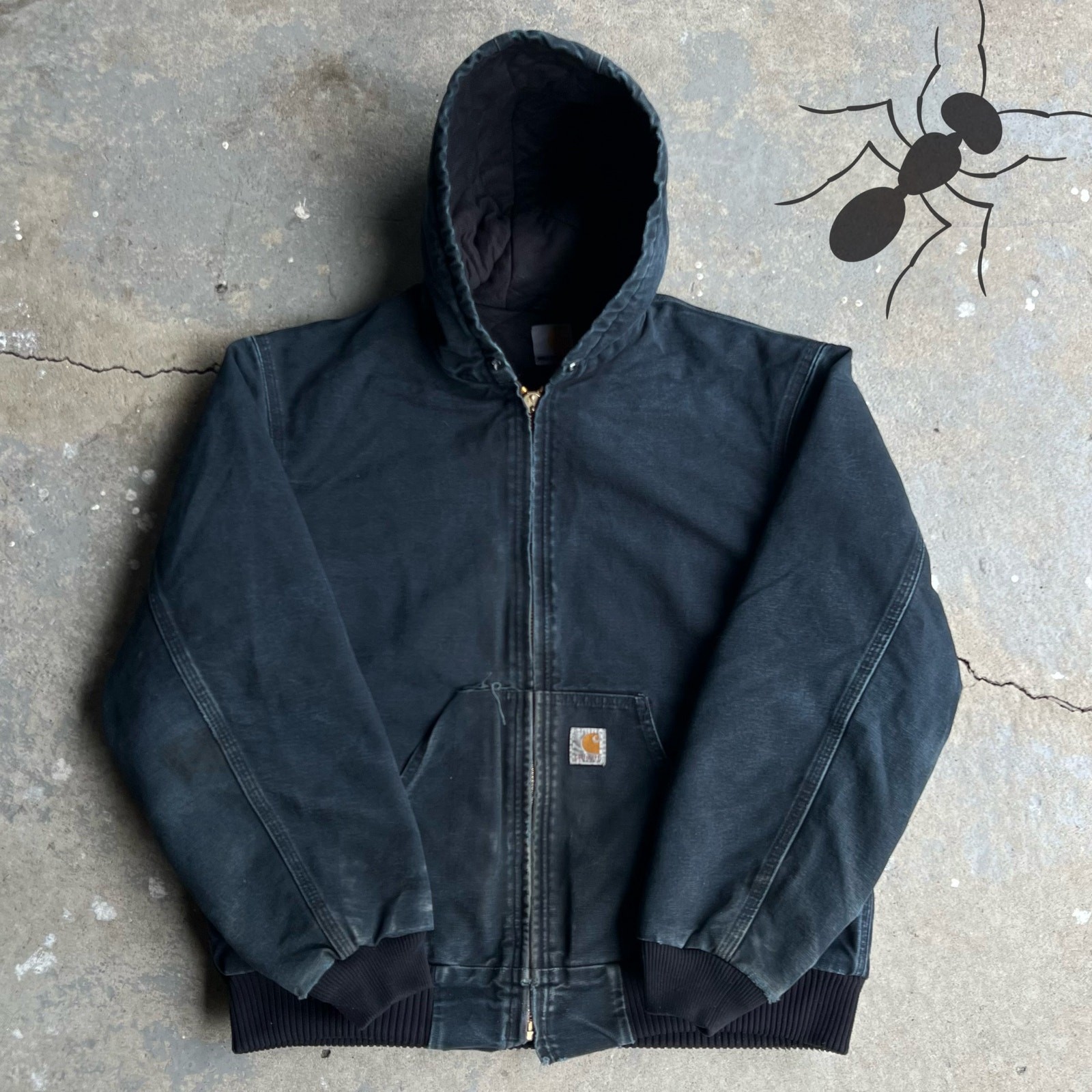 Vintage Y2K Blue Carhartt Hooded Work Jacket for Men & Women