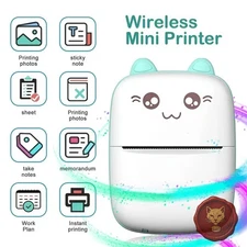 Mini Thermal Printer Bluetooth Inkless Portable Photo Label Printer Rechargeable