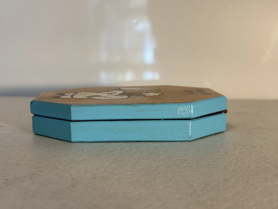 Prensa de hamburguesas de madera vintage arte popular pareja colgante de pared cocina decoración de campo Foto 3 de 4