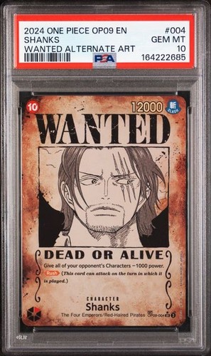 Shanks (Wanted Poster) graded PSA 10 for sale on eBay