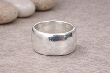 Vintage Sterling Silver Wide Plain Band Ring Solid 925 Minimalist Style