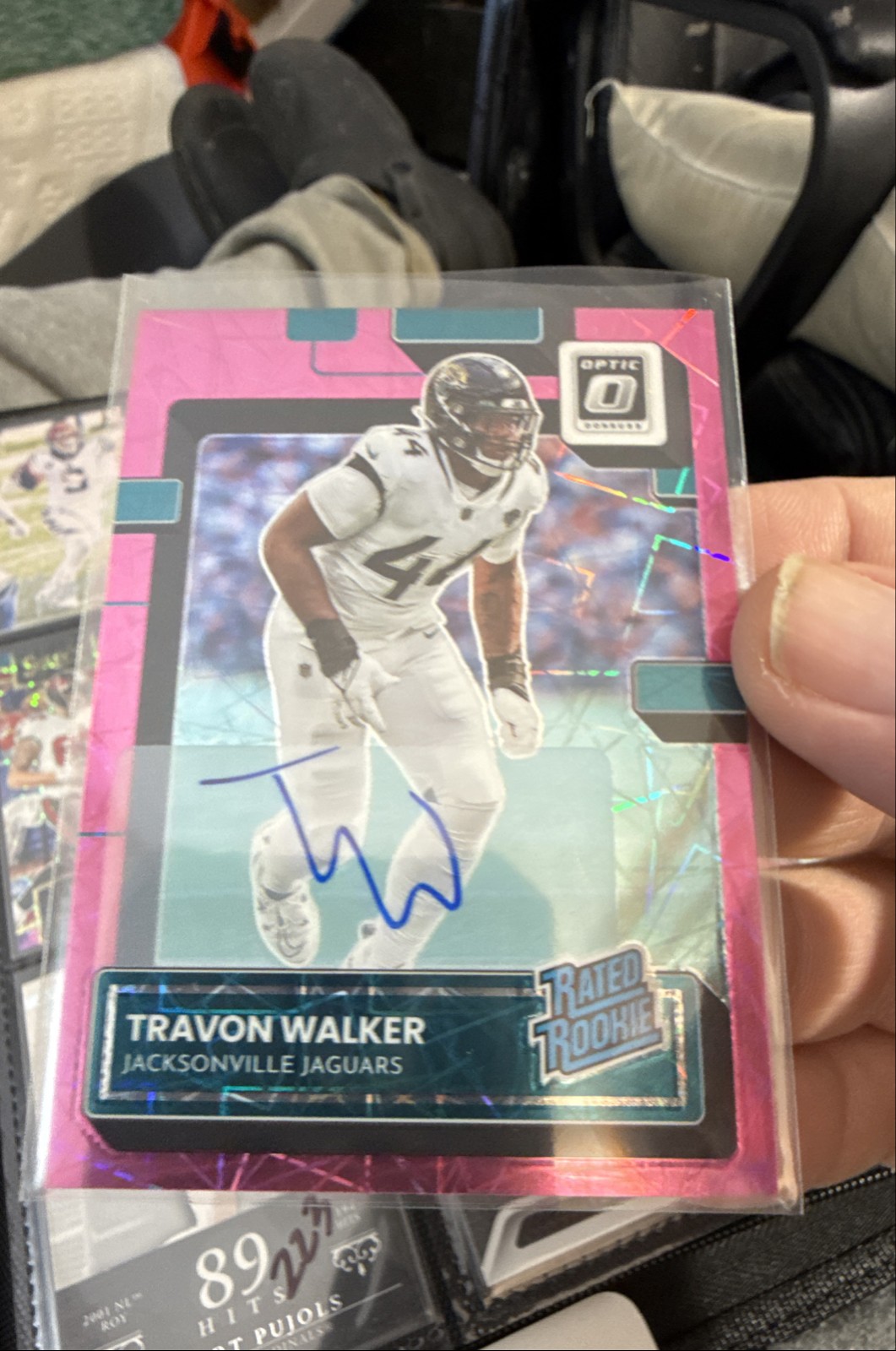 2022 Panini Donruss Optic Travon Walker #225 Pink Velocity Prizm Auto /50 T216