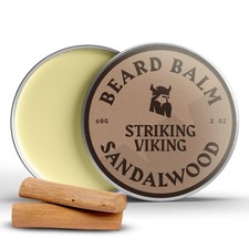 Striking Viking Beard Balm for Men Sandalwood Scent, 2 Ounces Leave in Bear...