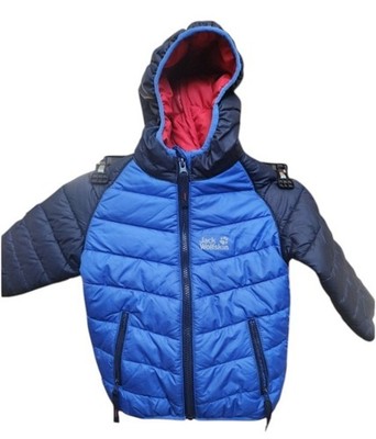 Jack Wolfskin Kids Zenon Jacket Chest 24'' EU 92 Insulated Winter Hood Blue