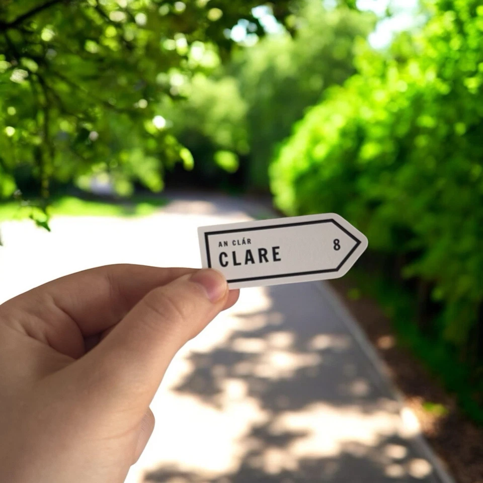 Pegatinas de señales de tráfico irlandesas - Los 32 condados disponibles, mensaje con elección de condado Foto 2 de 4