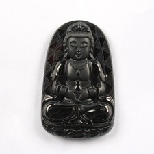 Certified black 100 Natural A Jade jadeite Merciful Goddess Pendant 0335