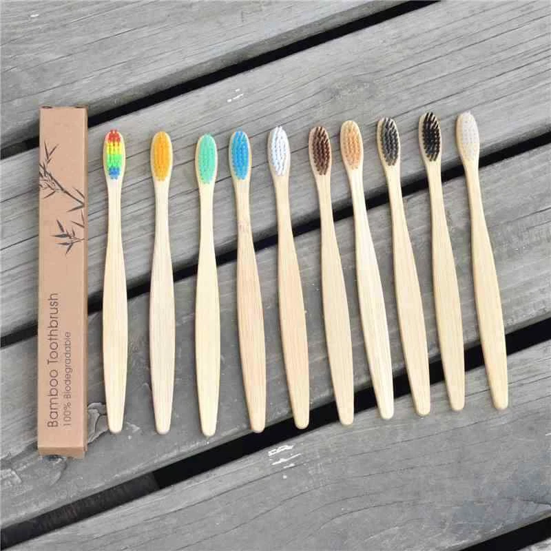 Wooden Toothbrush Healthy Soft Teeth Fibre Eco-Friendly Oral Cleaning 1PC - Image 2 of 4