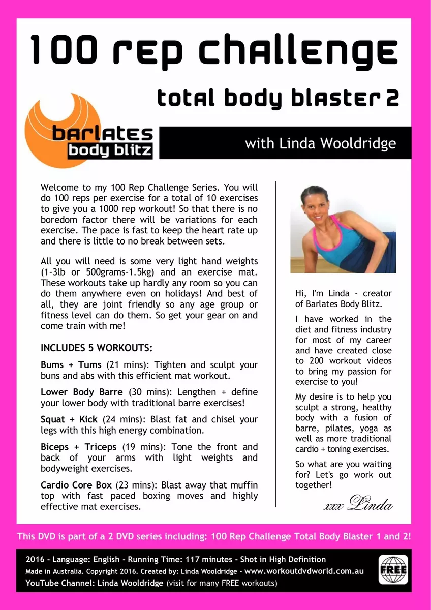 WORKOUT DVD Barlates Body Blitz 100 REP CHALLENGE TOTAL BODY BLAST