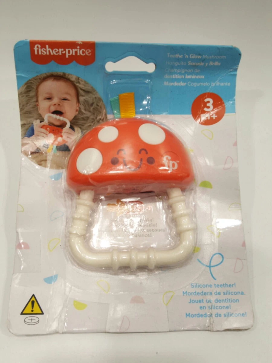 Fisher Price Teethe n Glow Mushroom Baby Rattle and Teething Toy