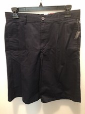 New Izod Boys School Uniform 18 Regular pleated shorts Navy Blue Natural STRETCH