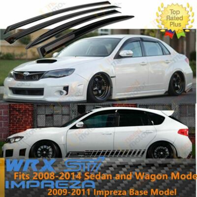 Fit 08-14 Subaru WRX STI 09-11 Impreza Window Visor Rain Wind Vent Guard Shade