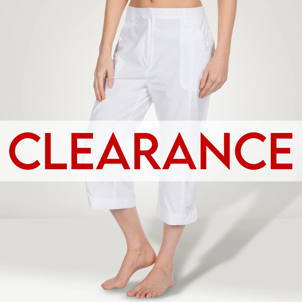 Womens Capri Trousers Cropped Pants 100 Cotton 3 4 Three Quarter Shorts 14 16