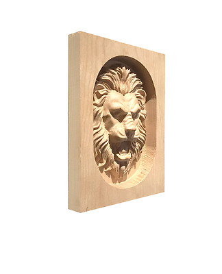 Lion's Head Rosette, 6 1/2''w x 7''h x 1 1/2''d
